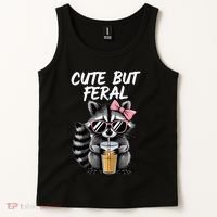 Cute But Feral Raccoon Tank Top thumb 2