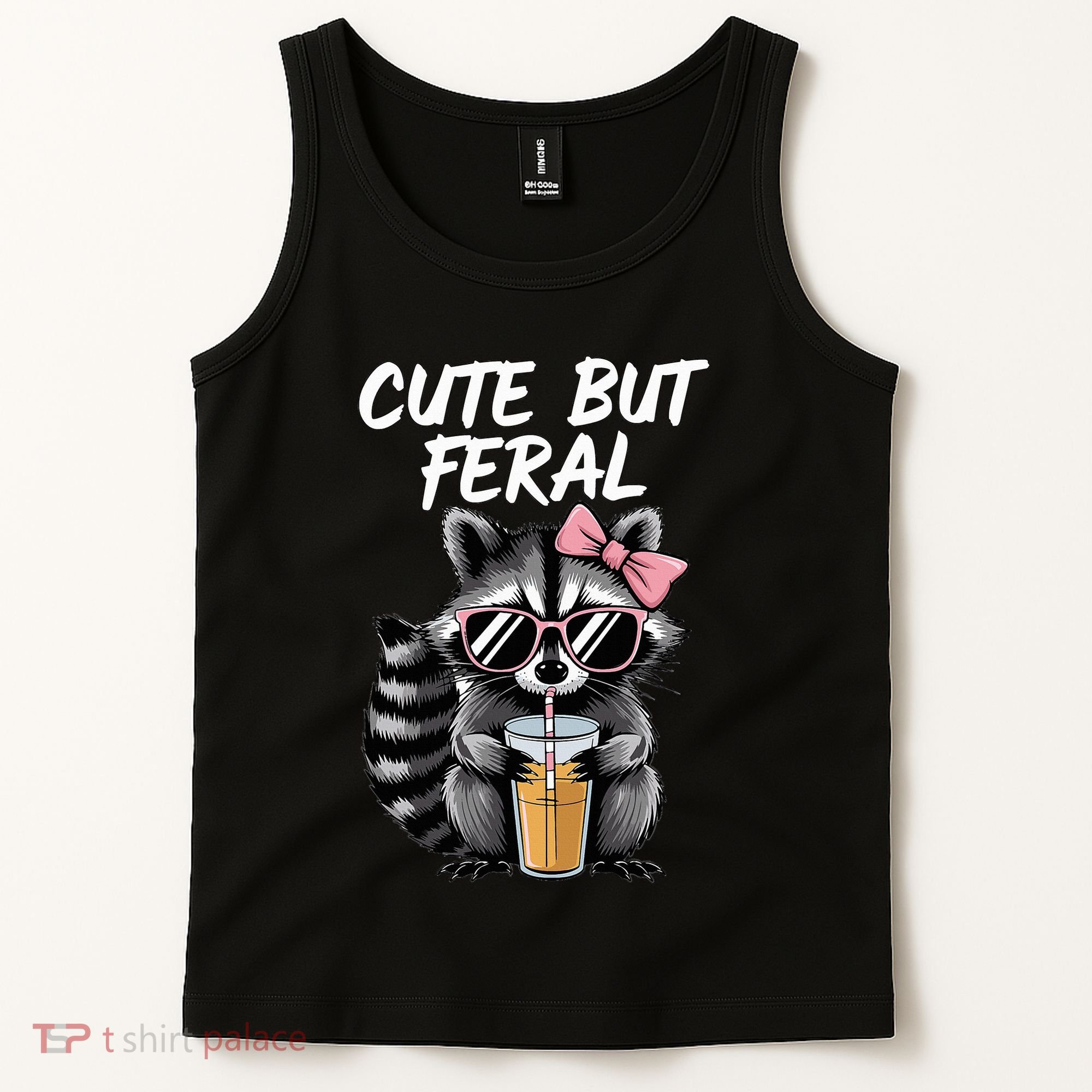 Cute But Feral Raccoon Tank Top