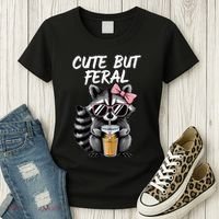 Cute But Feral Raccoon Women's T-Shirt thumb 3