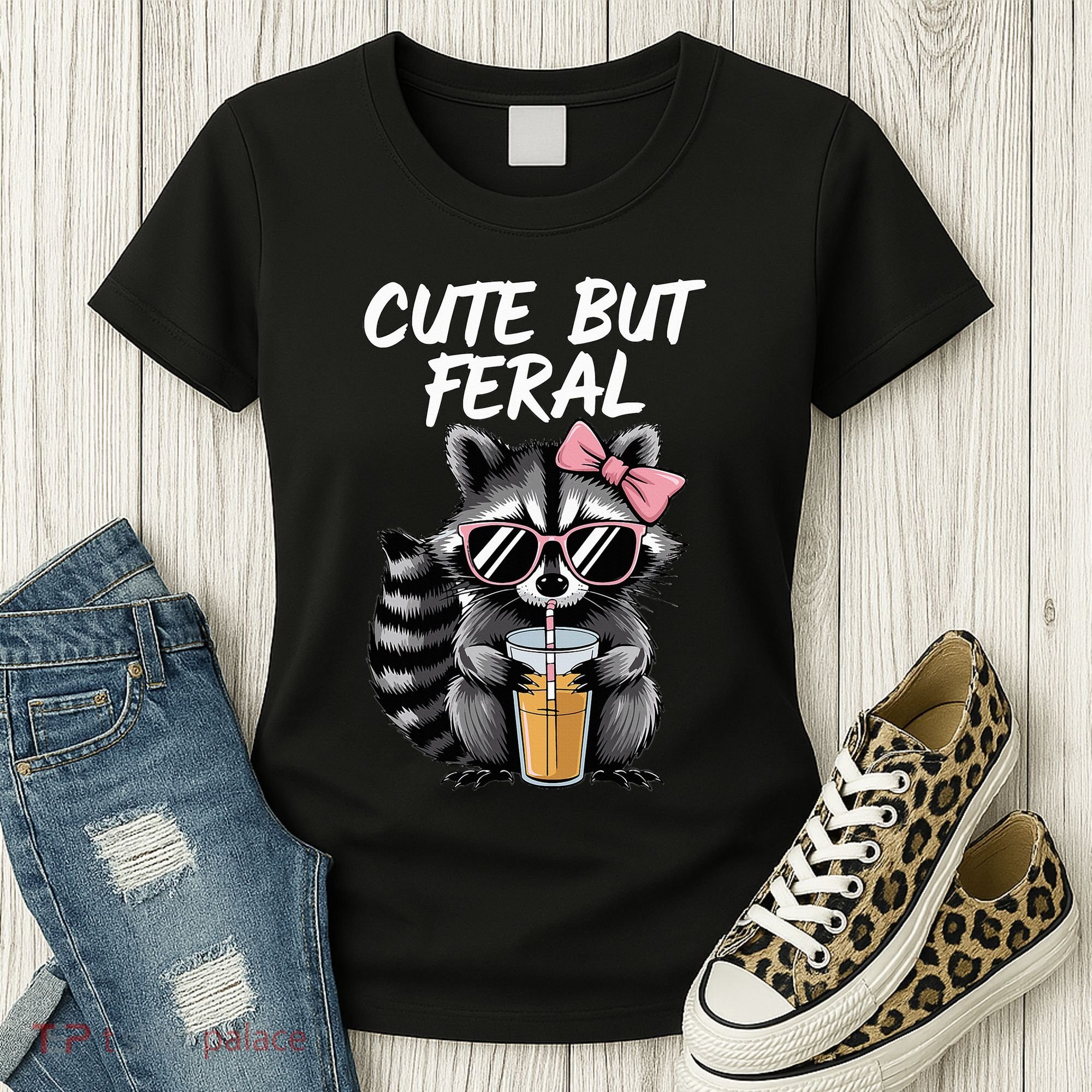 Cute But Feral Raccoon Women's T-Shirt