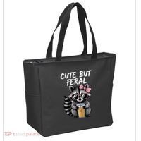 Cute But Feral Raccoon Tote Bag thumb 2