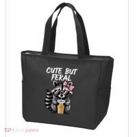 Cute But Feral Raccoon Tote Bag thumb 3