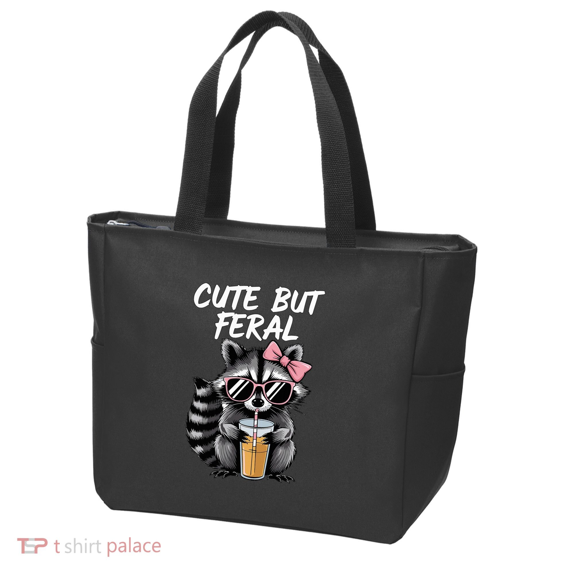 Cute But Feral Raccoon Tote Bag