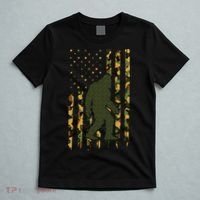 Camo Big Foot Sasquatch Vintage Bigfoot American Flag T-Shirt thumb 5