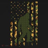 Camo Big Foot Sasquatch Vintage Bigfoot American Flag T-Shirt thumb 7