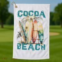 Cocoa Beach Florida Golf Towel thumb 1