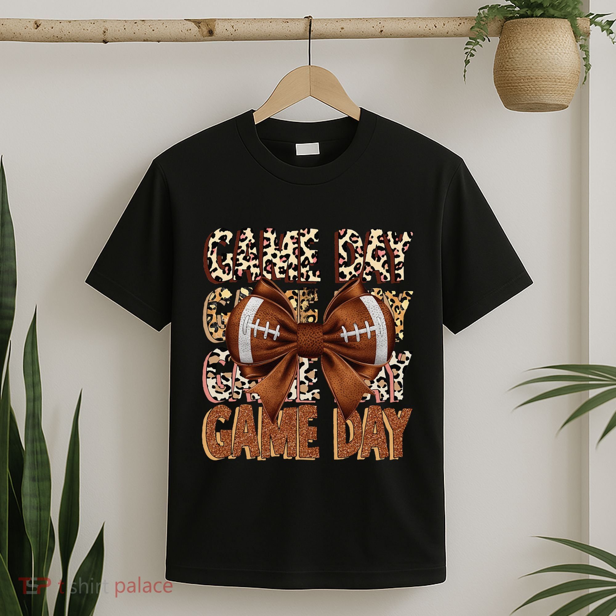 Coquette Bow Football Season Game Day Gift T-Shirt