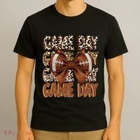 Coquette Bow Football Season Game Day Gift T-Shirt thumb 3