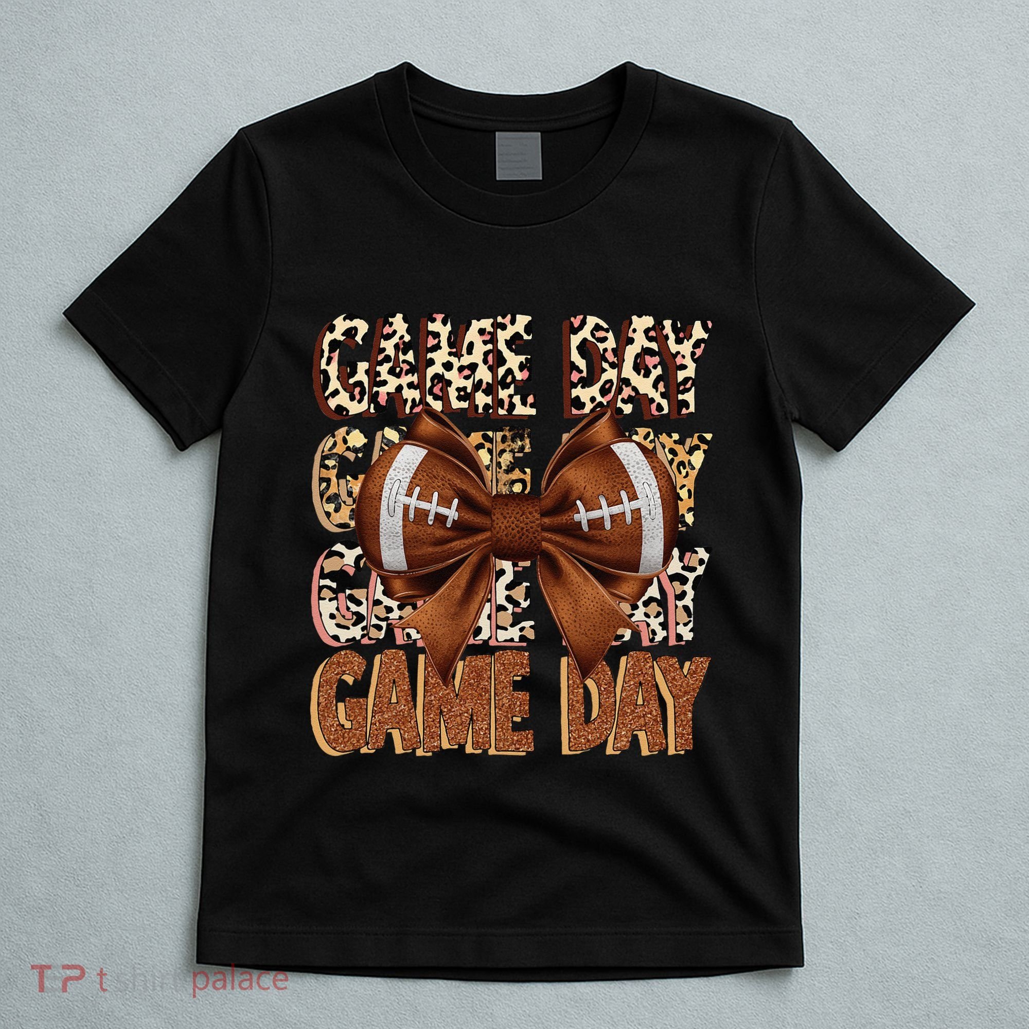 Coquette Bow Football Season Game Day Gift T-Shirt