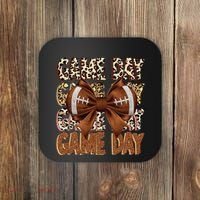 Coquette Bow Football Season Game Day Gift Coaster thumb 0