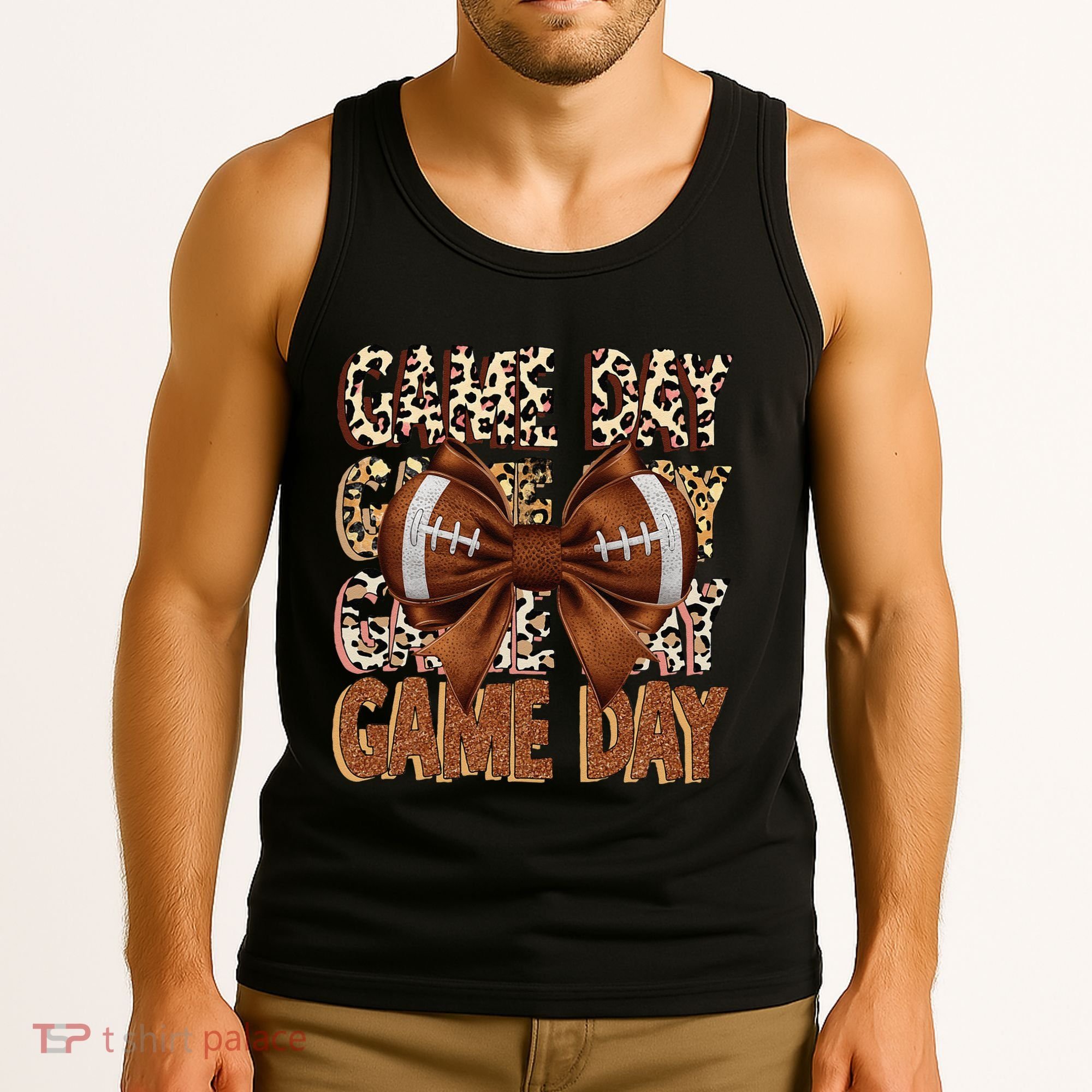 Coquette Bow Football Season Game Day Gift Tank Top