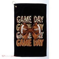 Coquette Bow Football Season Game Day Gift Golf Towel thumb 0
