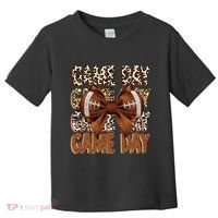 Coquette Bow Football Season Game Day Gift Toddler T-Shirt thumb 0