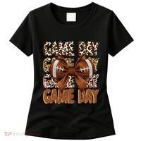 Coquette Bow Football Season Game Day Gift Women's T-Shirt thumb 0