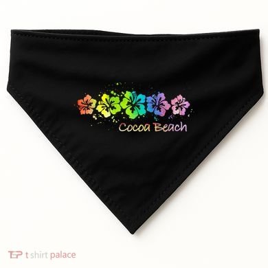 Cocoa Beach, Florida Watercolor Beach & Surf USA-Made Doggie Bandana