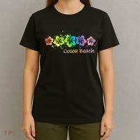 Cocoa Beach, Florida Watercolor Beach & Surf T-Shirt thumb 4