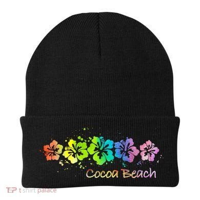 Cocoa Beach, Florida Watercolor Beach & Surf Beanie