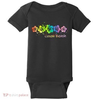 Cocoa Beach, Florida Watercolor Beach & Surf Baby Bodysuit