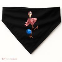 Cool Bowling Flamingo USA-Made Doggie Bandana thumb 0