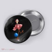 Cool Bowling Flamingo Button thumb 0