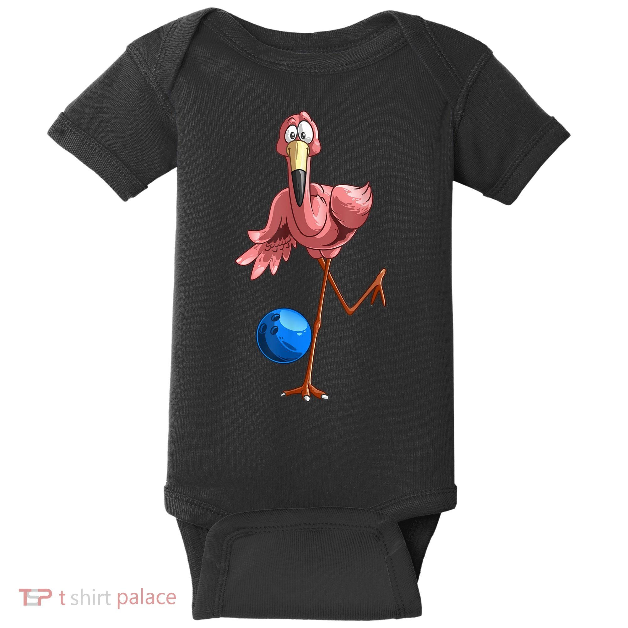 Cool Bowling Flamingo Baby Bodysuit