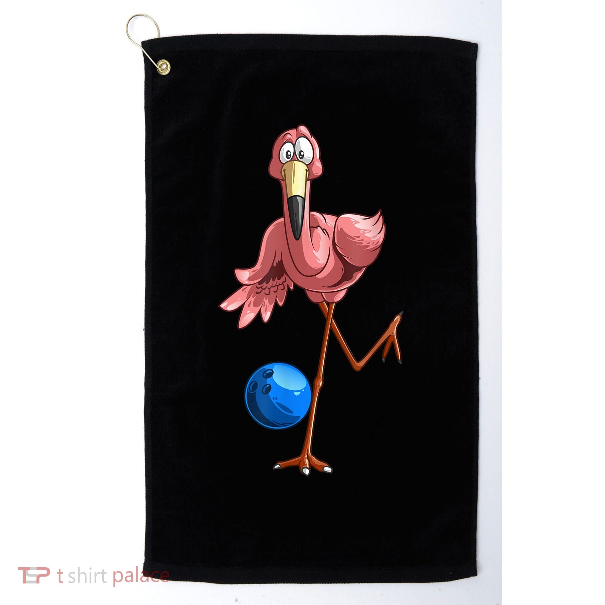 Cool Bowling Flamingo Golf Towel