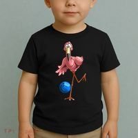 Cool Bowling Flamingo Toddler T-Shirt thumb 2