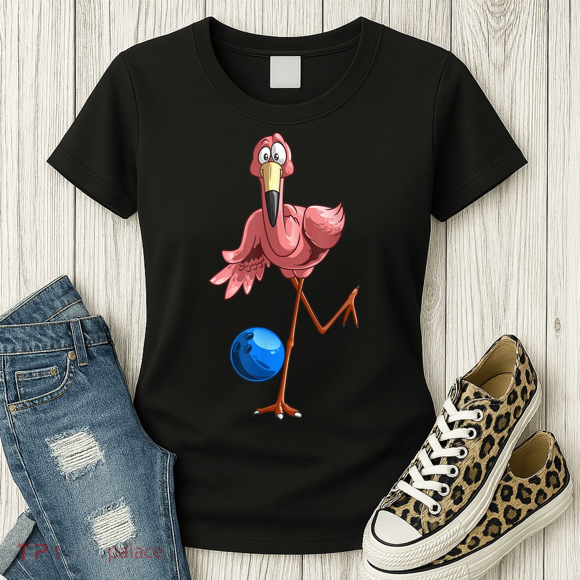 Cool Bowling Flamingo Women's T-Shirt