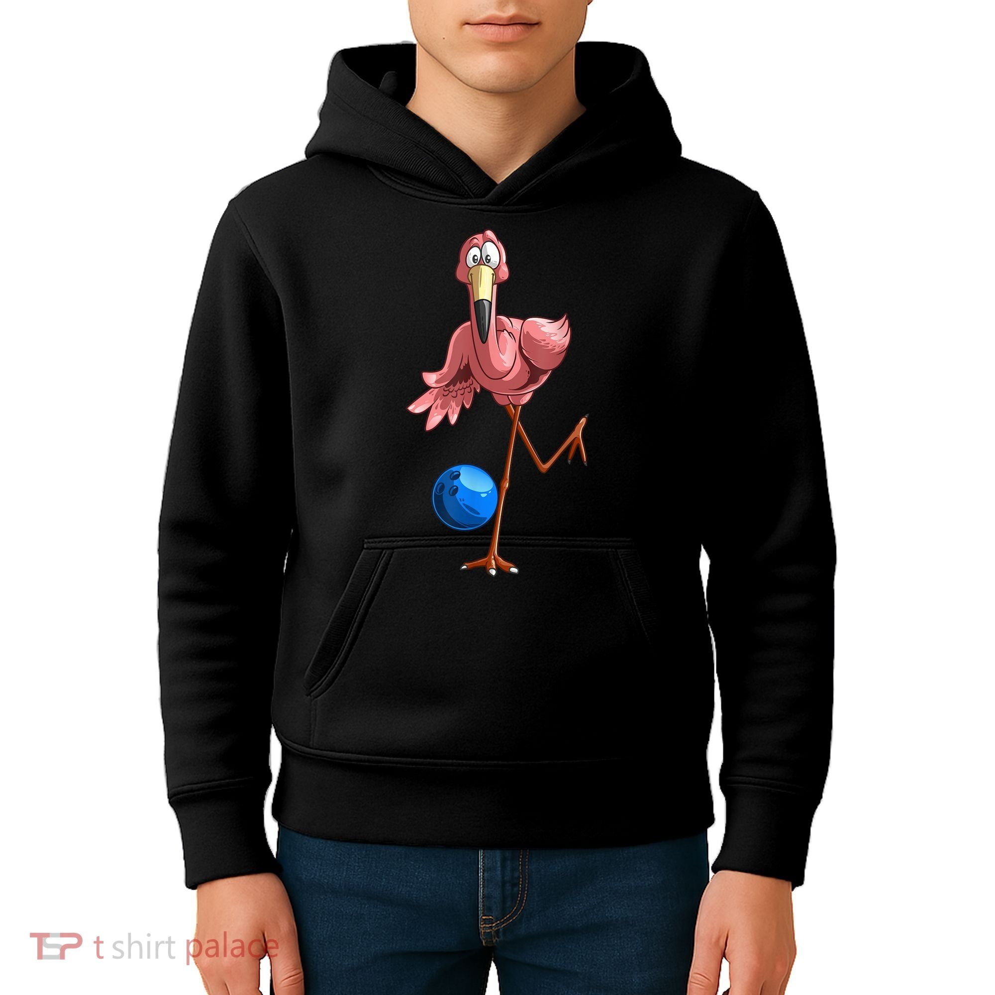 Cool Bowling Flamingo Kids Hoodie
