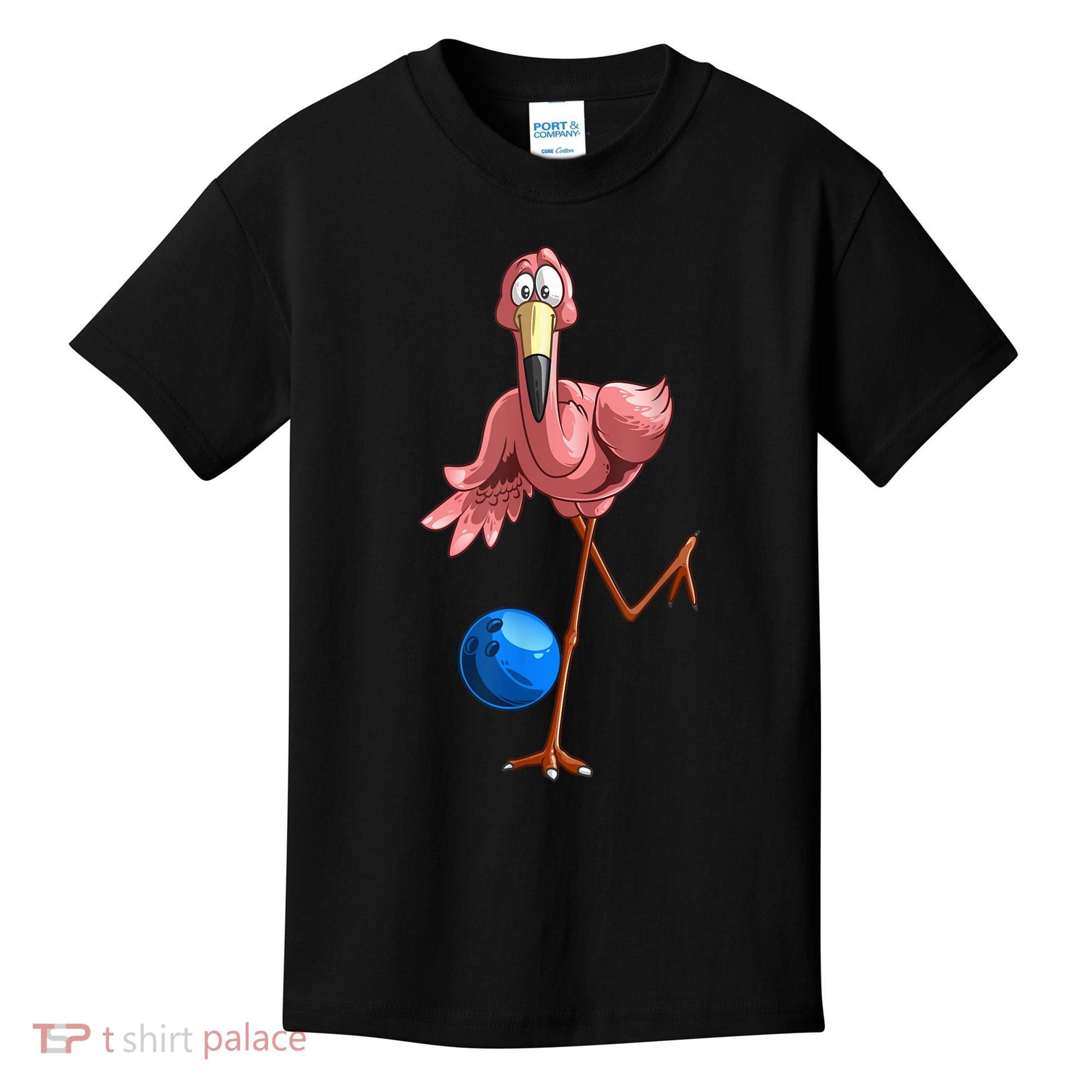 Cool Bowling Flamingo Kids T-Shirt