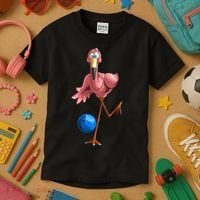 Cool Bowling Flamingo Kids T-Shirt thumb 3