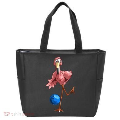 Cool Bowling Flamingo Tote Bag