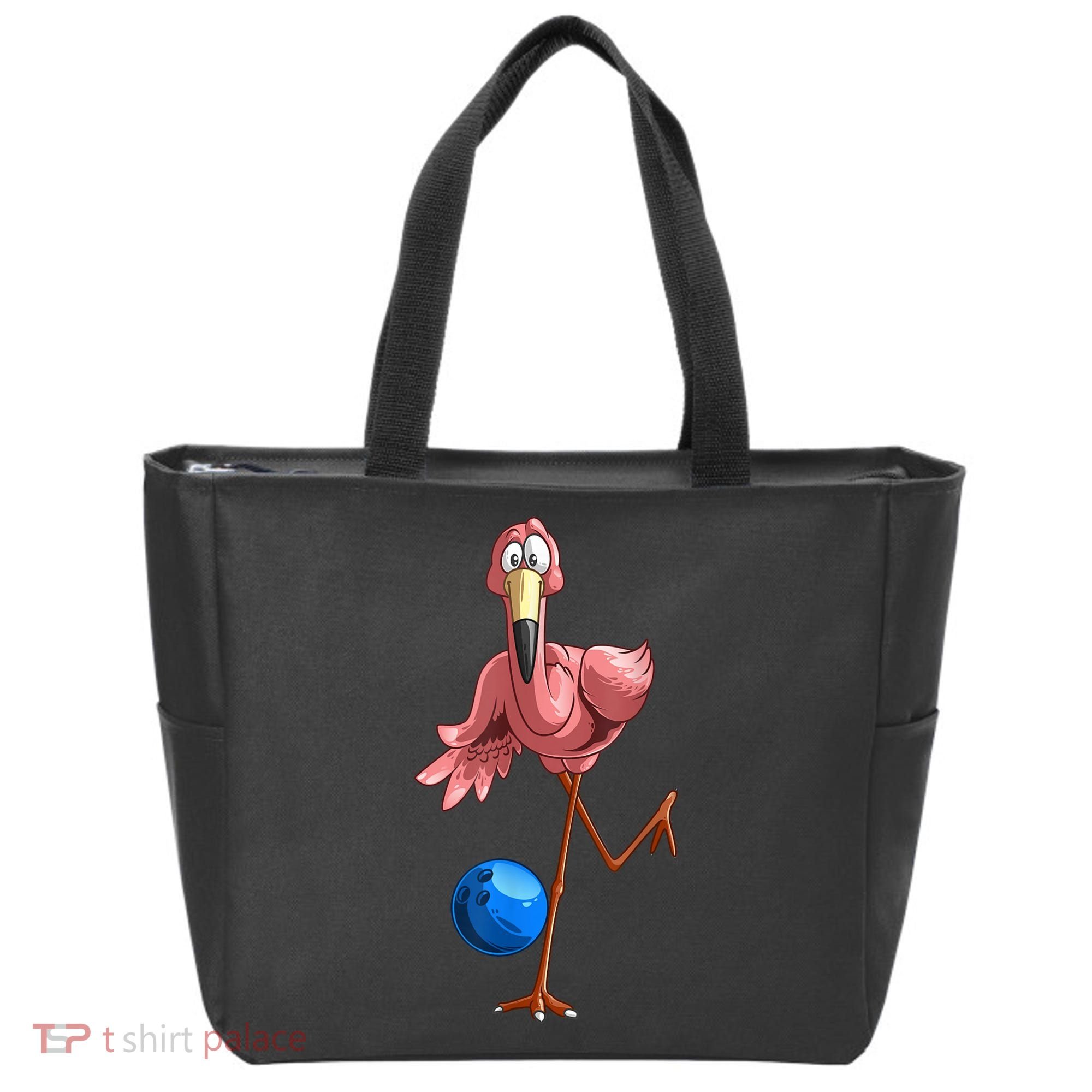 Cool Bowling Flamingo Tote Bag