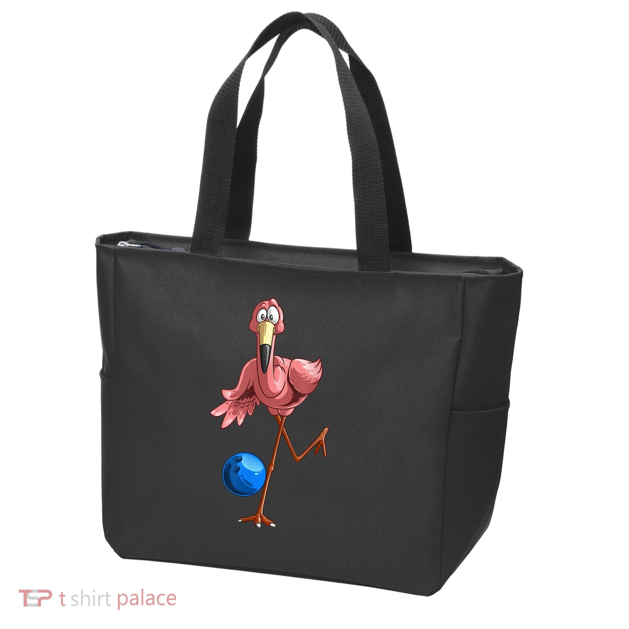 Cool Bowling Flamingo Tote Bag