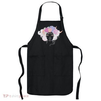 Cute Boho Flower Crown Woman Apron