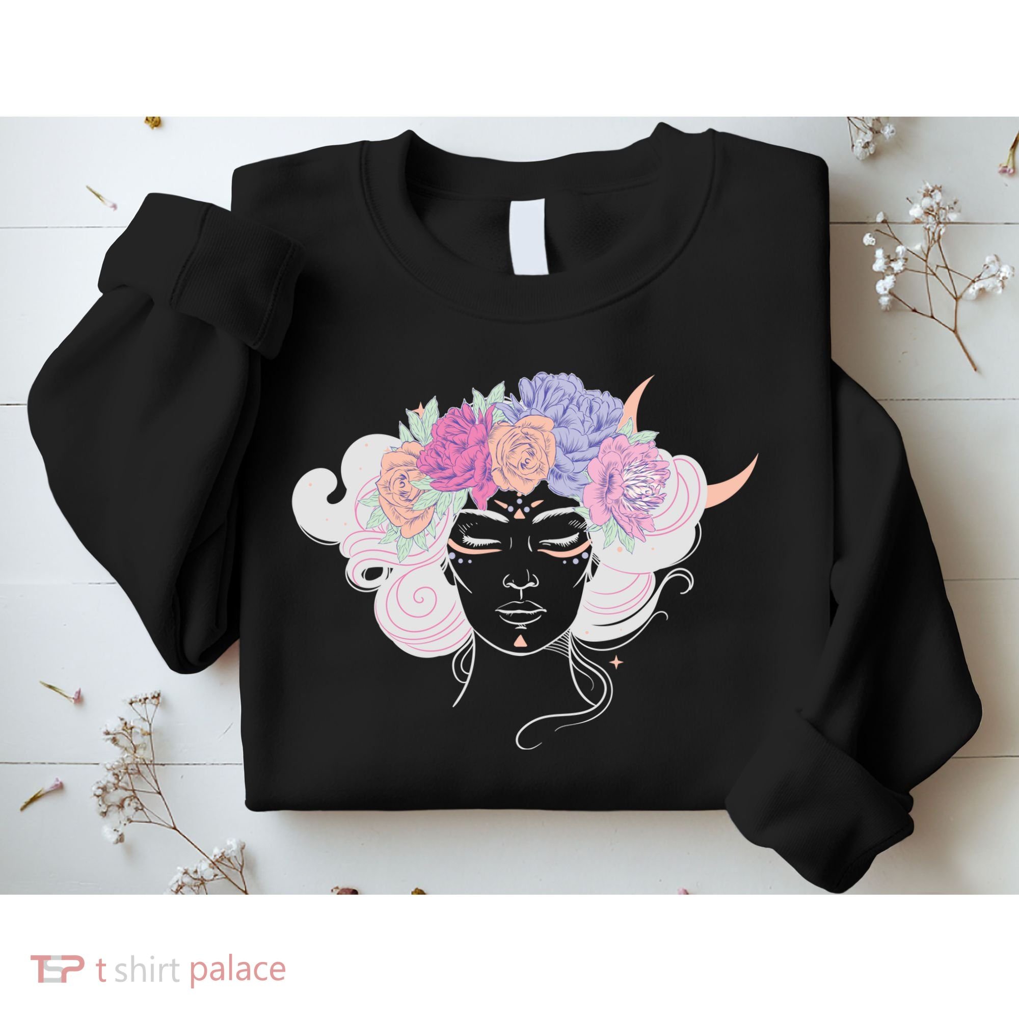 Cute Boho Flower Crown Woman Sweatshirt