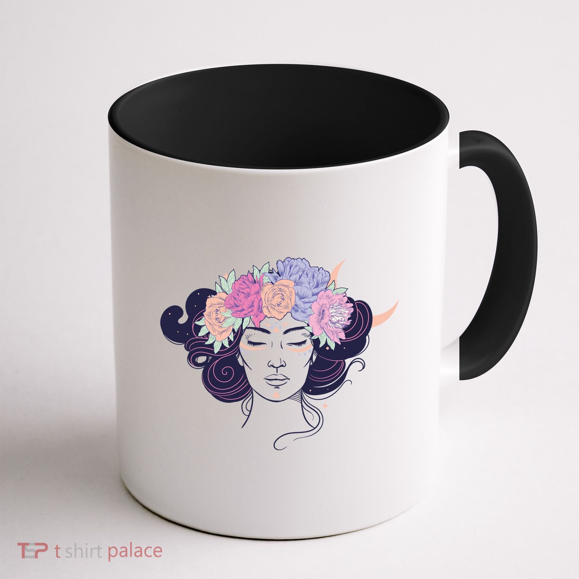 Cute Boho Flower Crown Woman Coffee Mug