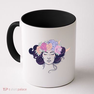 Cute Boho Flower Crown Woman Coffee Mug