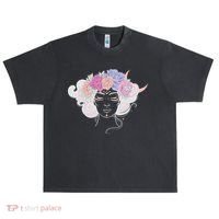 Cute Boho Flower Crown Woman Urban Oversized Heavyweight T-Shirt thumb 0