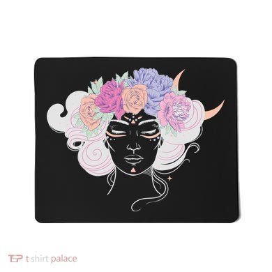 Cute Boho Flower Crown Woman Mousepad