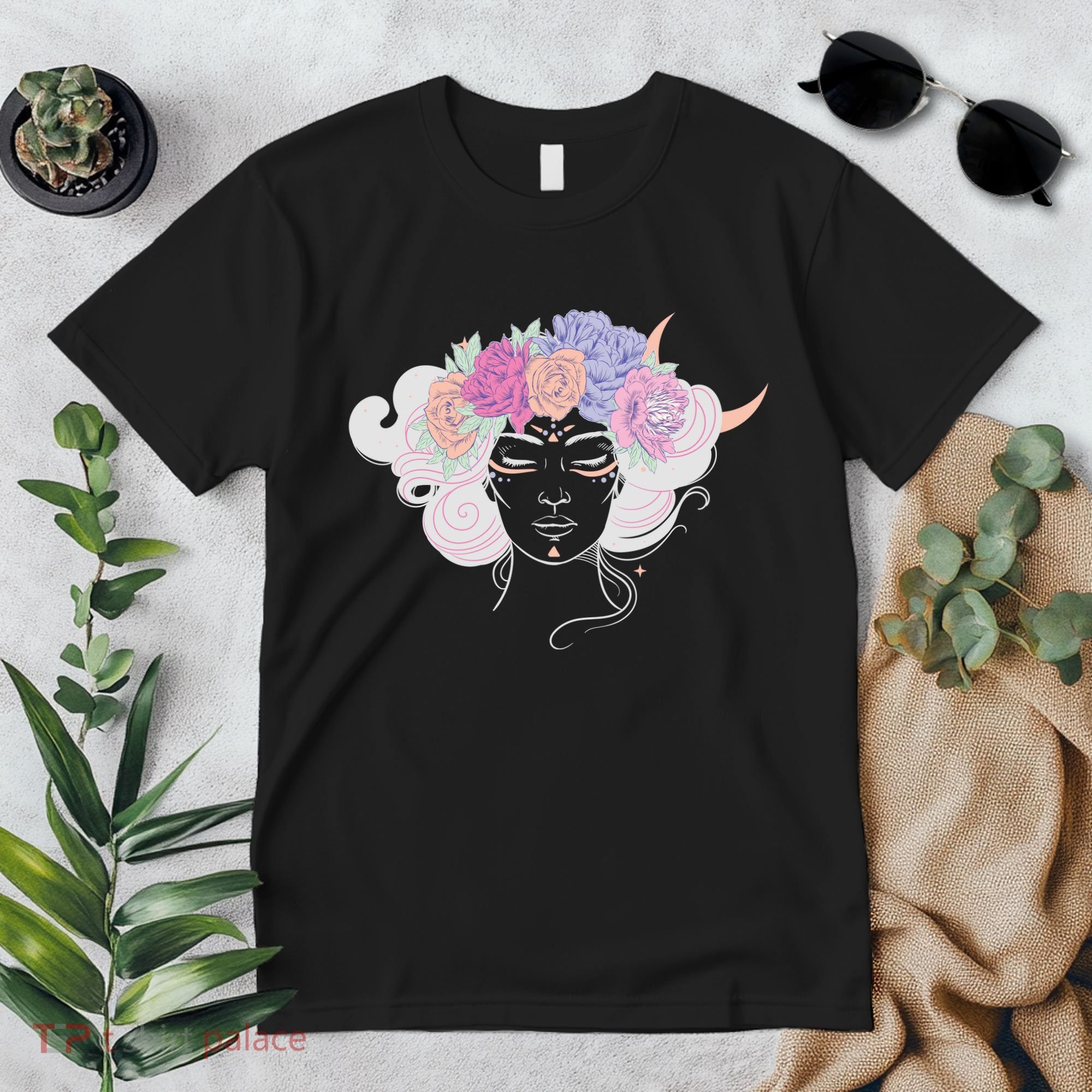 Cute Boho Flower Crown Woman Premium T-Shirt