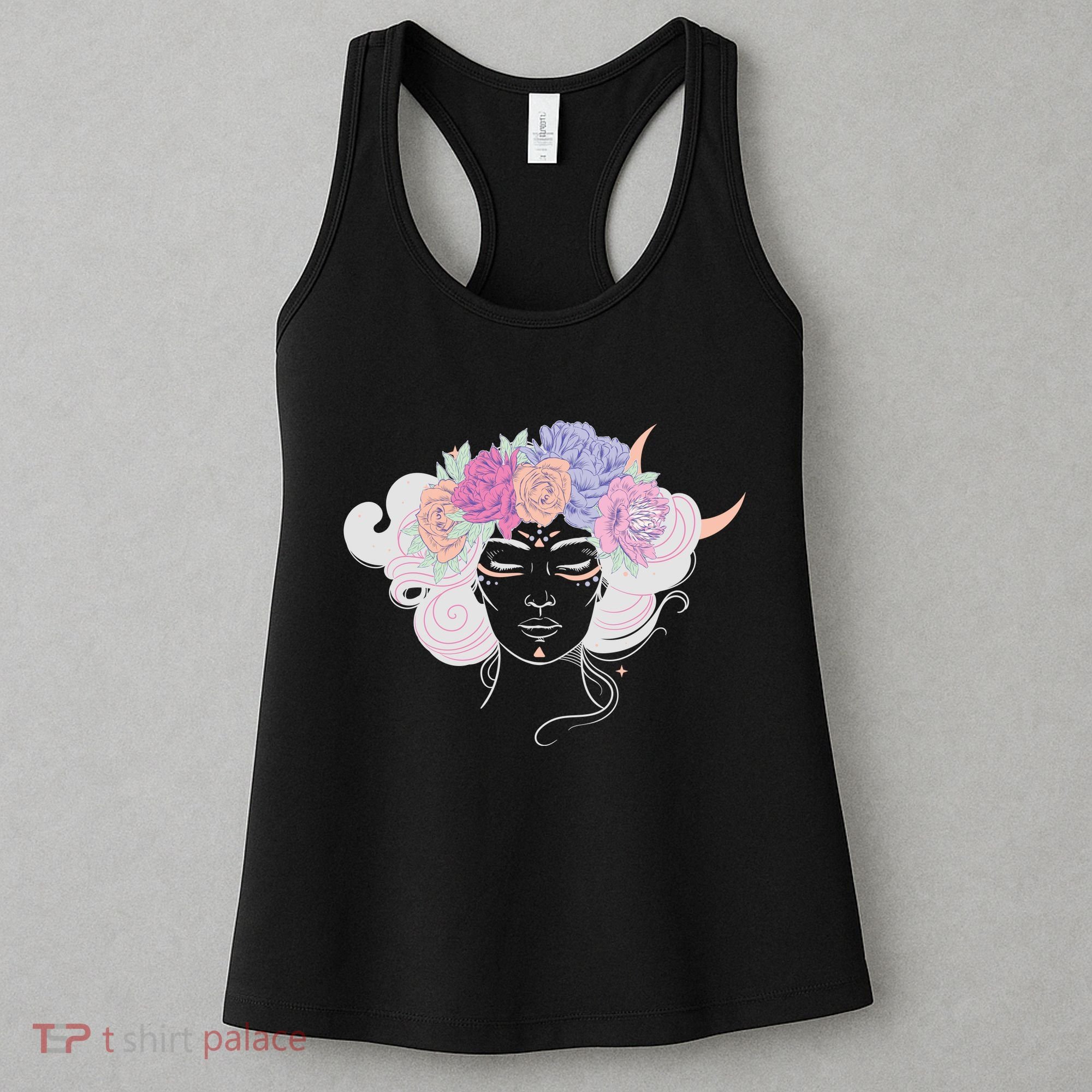 Cute Boho Flower Crown Woman Women's Tank Top