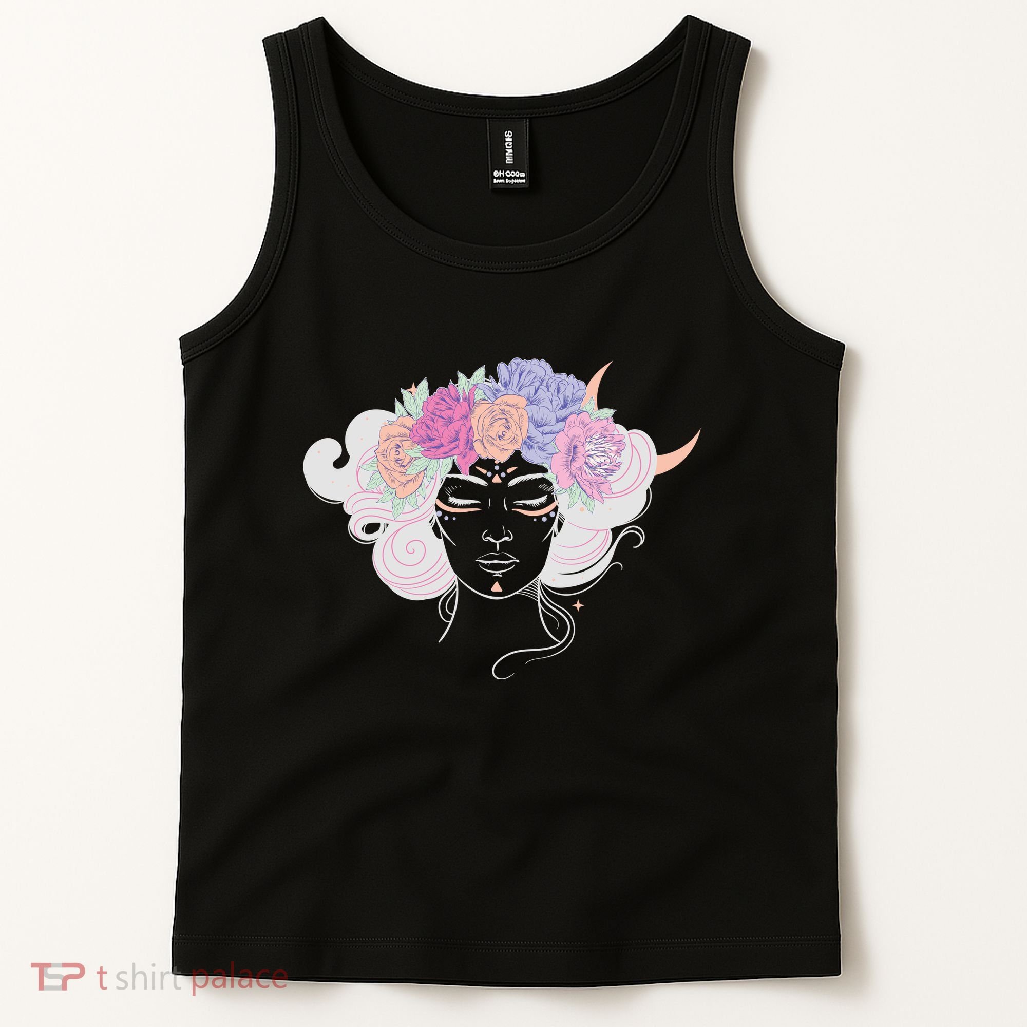Cute Boho Flower Crown Woman Tank Top