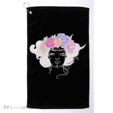 Cute Boho Flower Crown Woman Golf Towel