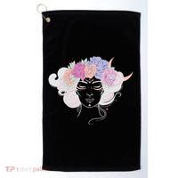 Cute Boho Flower Crown Woman Golf Towel thumb 0