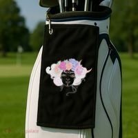 Cute Boho Flower Crown Woman Golf Towel thumb 2