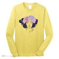 Cute Boho Flower Crown Woman Long Sleeve Shirt thumb 0