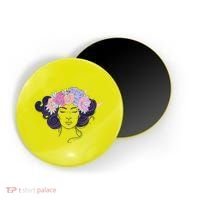 Cute Boho Flower Crown Woman Magnet thumb 0