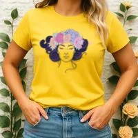 Cute Boho Flower Crown Woman Women's T-Shirt thumb 2