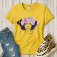 Cute Boho Flower Crown Woman Women's T-Shirt thumb 3